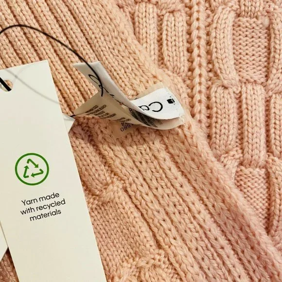 CALVIN KLEIN blush pink Cable knit Warm Winter Scarf, Muffler - Picture 5 of 10